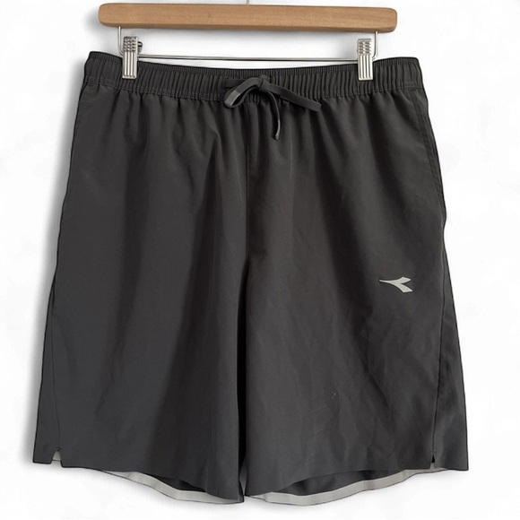 Diadora Charcoal Sports Shorts - Picture 1 of 2